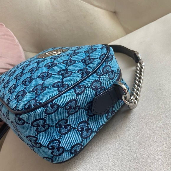 Gucci GG Marmont Small Blue Bag - Picture 6 of 10